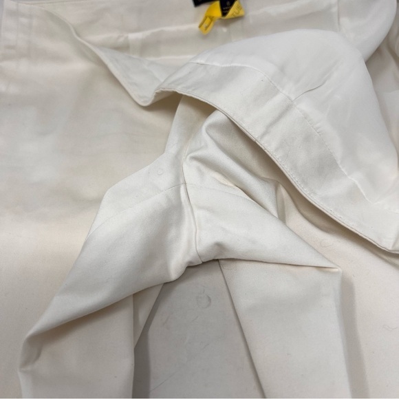 Brooks Brothers White Lined Ankle Pants Size 8 Side Zip Cotton Blend Summertime - Picture 8 of 13